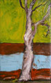 Baum 11, Portrait eies Baumstammes, mit Ölfarben gemalt